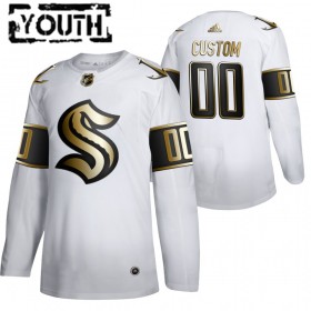Barn Ishockey Seattle Kraken tröja med eget tryck 2021-22 Vit Golden Edition Authentic